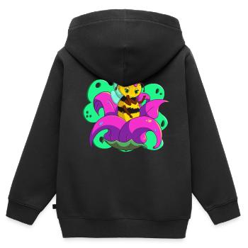 The cutest little Bee-girl! - Kids Premium Organic Zip-up Hoodie - black - Back - AI Model Kid Male (0cm)