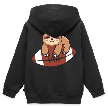 Lazy - Kids Premium Organic Zip-up Hoodie - black - Back - AI Model Kid Male (0cm)