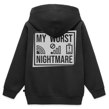 Dire mon pire cauchemar - Sweat Premium à capuche zippé enfant bio - noir - Dos - AI Model Kid Male (0cm)