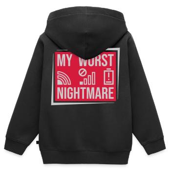 Protéger mon pire cauchemar - Sweat Premium à capuche zippé enfant bio - noir - Dos - AI Model Kid Male (0cm)