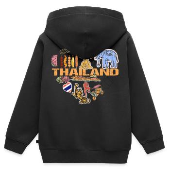 Ich Liebe Thailand Auswandern & Urlaub - Kinder Premium Organic Zip Hoodie - Schwarz - Hinten - AI Model Kid Male (0cm)