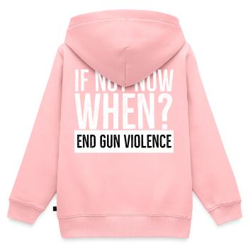 Si ce n’est pas maintenant quand mettre fin à la violence armée - Sweat Premium à capuche zippé enfant bio - rose - Dos - AI Model Kid Female (0cm)