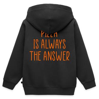 Pizza ist immer die Antwort - Kinder Premium Organic Zip Hoodie - Schwarz - Hinten - AI Model Kid Male (0cm)