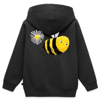 Biene Paula - Kinder Premium Organic Zip Hoodie - Schwarz - Hinten - AI Model Kid Male (0cm)