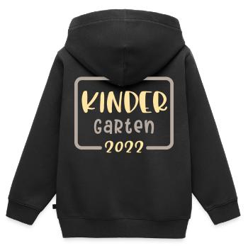 Kindergarten Stern - Kinder Premium Organic Zip Hoodie - Schwarz - Hinten - AI Model Kid Male (0cm)