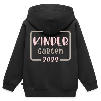 Kindergarten 2022 Herz - Kinder Premium Organic Zip Hoodie - Schwarz - Hinten - AI Model Kid Male (0cm)