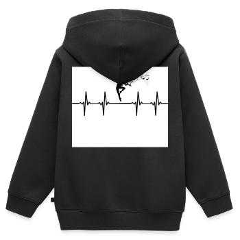 I Love Music - Kinder Premium Organic Zip Hoodie - Schwarz - Hinten - AI Model Kid Male (0cm)