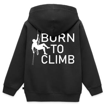 climbing - Kinder Premium Organic Zip Hoodie - Schwarz - Hinten - AI Model Kid Male (0cm)