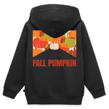 Fall Pumpkin - Kids Premium Organic Zip-up Hoodie - black - Back - AI Model Kid Male (0cm)