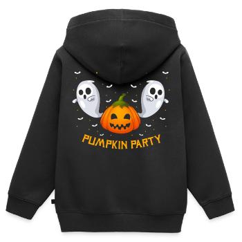 Pumpkin Party Awesome Halloween Designs - Kinder Premium Organic Zip Hoodie - Schwarz - Hinten - AI Model Kid Male (0cm)