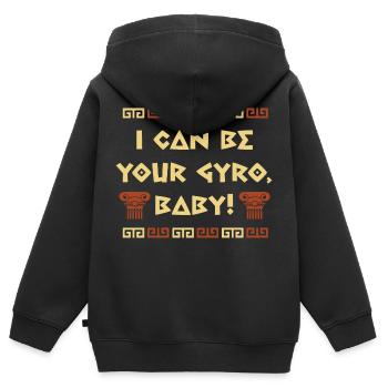 Antike Griechische Mythologie und Griechisches - Kinder Premium Organic Zip Hoodie - Schwarz - Hinten - AI Model Kid Male (0cm)