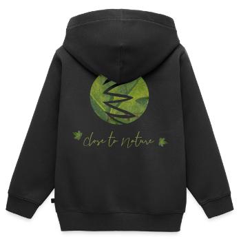 naturverbunden Naturliebhaber Natur - Kinder Premium Organic Zip Hoodie - Schwarz - Hinten - AI Model Kid Male (0cm)