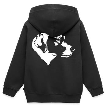 Einfarbiger Labrador Retriever im Profil - Kinder Premium Organic Zip Hoodie - Schwarz - Hinten - AI Model Kid Male (0cm)