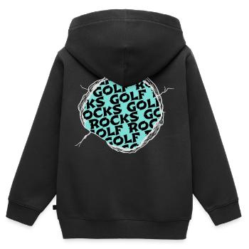 putter golfvêtement golfduvet golfkids golfclock - Sweat Premium à capuche zippé enfant bio - noir - Dos - AI Model Kid Male (0cm)