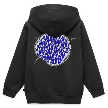 spaß meeressäuger veganerin tierrecht - Kinder Premium Organic Zip Hoodie - Schwarz - Hinten - AI Model Kid Male (0cm)
