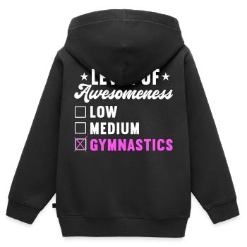 Acrobat Gymnastique Gymnastique Tumbling - Sweat Premium à capuche zippé enfant bio - noir - Dos - AI Model Kid Male (0cm)