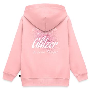 Glitzer liegt auf Boden Tatsachen Spruch Geschenk - Kinder Premium Organic Zip Hoodie - Rosa - Hinten - AI Model Kid Female (0cm)