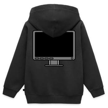 Icon Logo Computer Screen - Kids Premium Organic Zip-up Hoodie - black - Back - AI Model Kid Male (0cm)