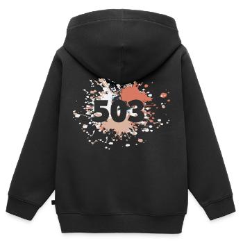Status Mood 503 Service Unavailable Color Splash - Kinder Premium Organic Zip Hoodie - Schwarz - Hinten - AI Model Kid Male (0cm)