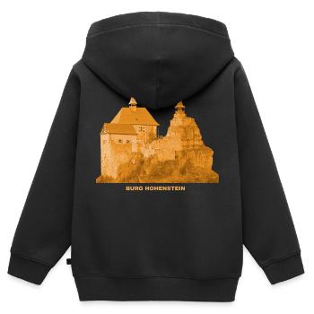 Château de Hohenstein Franconie Bavière - Sweat Premium à capuche zippé enfant bio - noir - Dos - AI Model Kid Male (0cm)