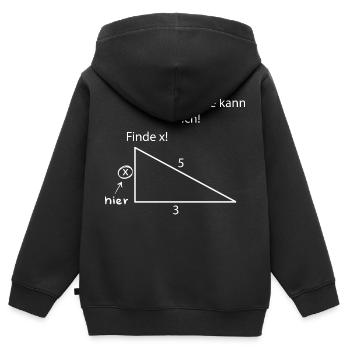 Lustig Funny Spruch Mathe kann ich - Kinder Premium Organic Zip Hoodie - Schwarz - Hinten - AI Model Kid Male (0cm)