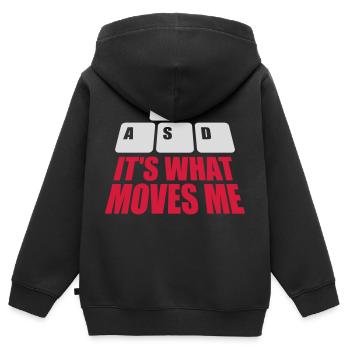c’est ce qui m’émeut - Sweat Premium à capuche zippé enfant bio - noir - Dos - AI Model Kid Male (0cm)