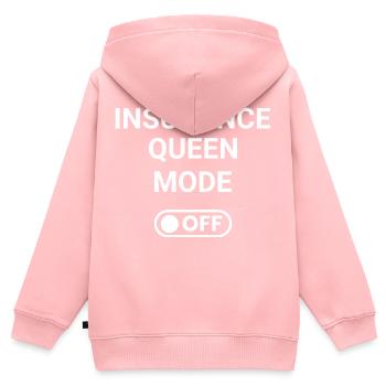Insurance Queen Mode OFF - Kids Premium Organic Zip-up Hoodie - rose - Back - AI Model Kid Female (0cm)
