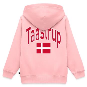Drapeau du Taastrup Danemark - Sweat Premium à capuche zippé enfant bio - rose - Dos - AI Model Kid Female (0cm)