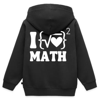 Ich liebe Mathe White Edition - Kinder Premium Organic Zip Hoodie - Schwarz - Hinten - AI Model Kid Male (0cm)