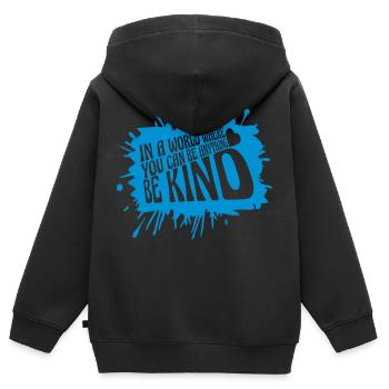 you can be kind - Kinder Premium Organic Zip Hoodie - Schwarz - Hinten - AI Model Kid Male (0cm)