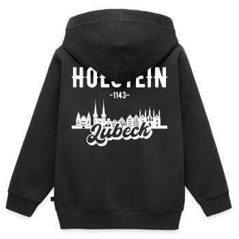 Lübeck Holstein Lübecker Geschenk - Kinder Premium Organic Zip Hoodie - Schwarz - Hinten - AI Model Kid Male (0cm)