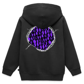 love birthday turtle lover funny animal protection - Kinder Premium Organic Zip Hoodie - Schwarz - Hinten - AI Model Kid Male (0cm)