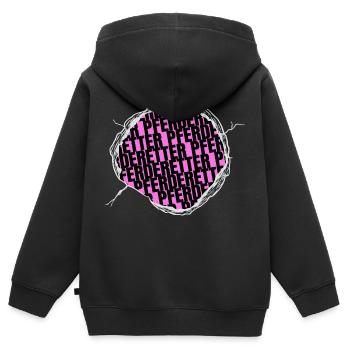 lieben brauner tier schwein weihnachten - Kinder Premium Organic Zip Hoodie - Schwarz - Hinten - AI Model Kid Male (0cm)