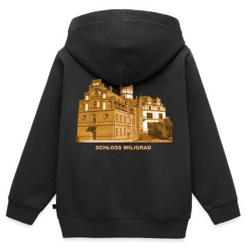 Wiligrad Schloss Lübstorf Schwerin Mecklenburg-Vor - Sweat Premium à capuche zippé enfant bio - noir - Dos - AI Model Kid Male (0cm)