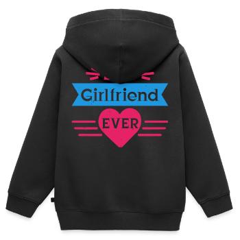 BESTE FREUNDIN ALLER ZEITEN - Kinder Premium Organic Zip Hoodie - Schwarz - Hinten - AI Model Kid Male (0cm)