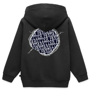 panda geschenk grausamkeit hund spaß fleischfrei - Kinder Premium Organic Zip Hoodie - Schwarz - Hinten - AI Model Kid Male (0cm)