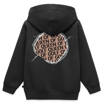 Golfbag humour heureux golfmaman golfdécor putter - Sweat Premium à capuche zippé enfant bio - noir - Dos - AI Model Kid Male (0cm)