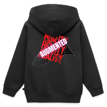Reality Augmented Anamorphic - Kids Premium Organic Zip-up Hoodie - black - Back - AI Model Kid Male (0cm)
