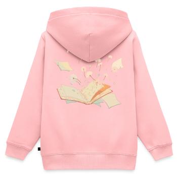 Butterfly Flower Books Bibliophile Bibliophiles Cool - Sweat Premium à capuche zippé enfant bio - rose - Dos - AI Model Kid Female (0cm)