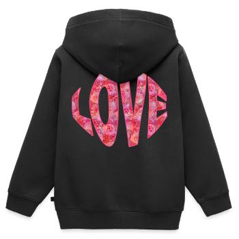L’amour pur - Sweat Premium à capuche zippé enfant bio - noir - Dos - AI Model Kid Male (0cm)