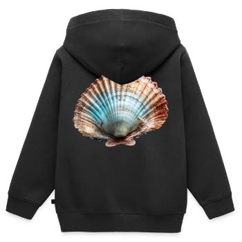 Les pétoncles sont aussi appelés moules pèlerines - Sweat Premium à capuche zippé enfant bio - noir - Dos - AI Model Kid Male (0cm)