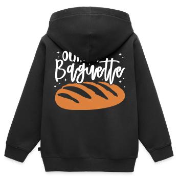 Oui Oui Baguette - Kinder Premium Organic Zip Hoodie - Schwarz - Hinten - AI Model Kid Male (0cm)