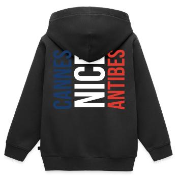 French Riviera Souvenir Cannes Nice Antibes - Kids Premium Organic Zip-up Hoodie - black - Back - AI Model Kid Male (0cm)