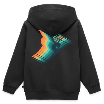 Retro-Gymnastik - Kinder Premium Organic Zip Hoodie - Schwarz - Hinten - AI Model Kid Male (0cm)