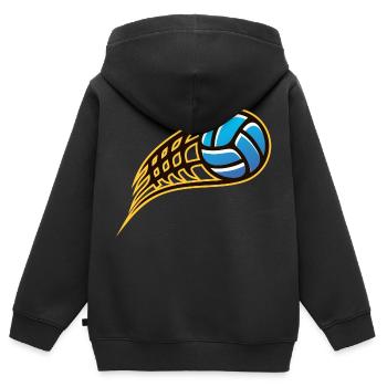 Ballsport - Kinder Premium Organic Zip Hoodie - Schwarz - Hinten - AI Model Kid Male (0cm)