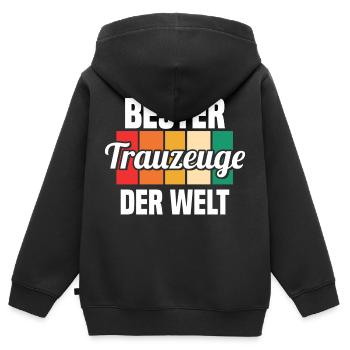 Hochzeit Junggesellenabschied Trauzeuge - Kinder Premium Organic Zip Hoodie - Schwarz - Hinten - AI Model Kid Male (0cm)