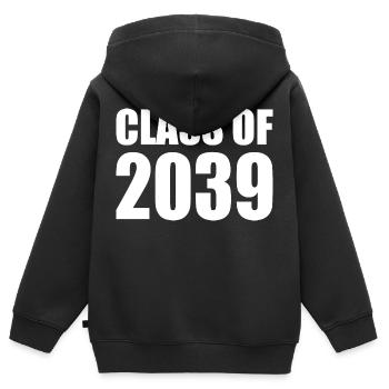 Class of 2039 - Kinder Premium Organic Zip Hoodie - Schwarz - Hinten - AI Model Kid Male (0cm)