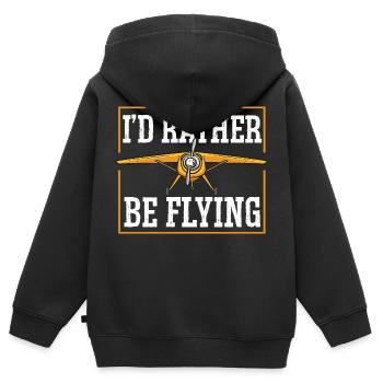 Remote Controlled Airplane Model Airplane - Kids Premium Organic Zip-up Hoodie - black - Back - AI Model Kid Male (0cm)