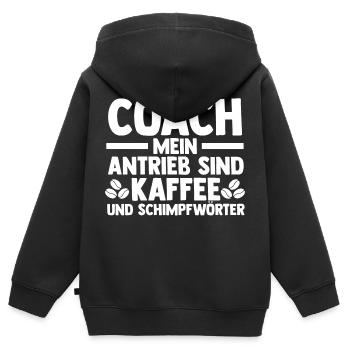 Kaffee Mannschaft Trainer Und Coach - Kinder Premium Organic Zip Hoodie - Schwarz - Hinten - AI Model Kid Male (0cm)