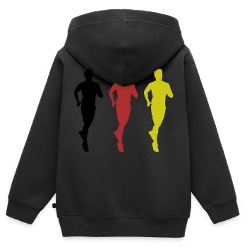 Jogging Allemagne - Sweat Premium à capuche zippé enfant bio - noir - Dos - AI Model Kid Male (0cm)